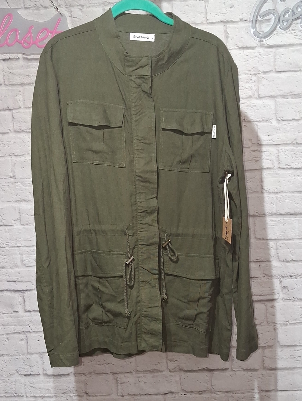 BearPaw Olive Utility Jacket - Picture 1 of 7